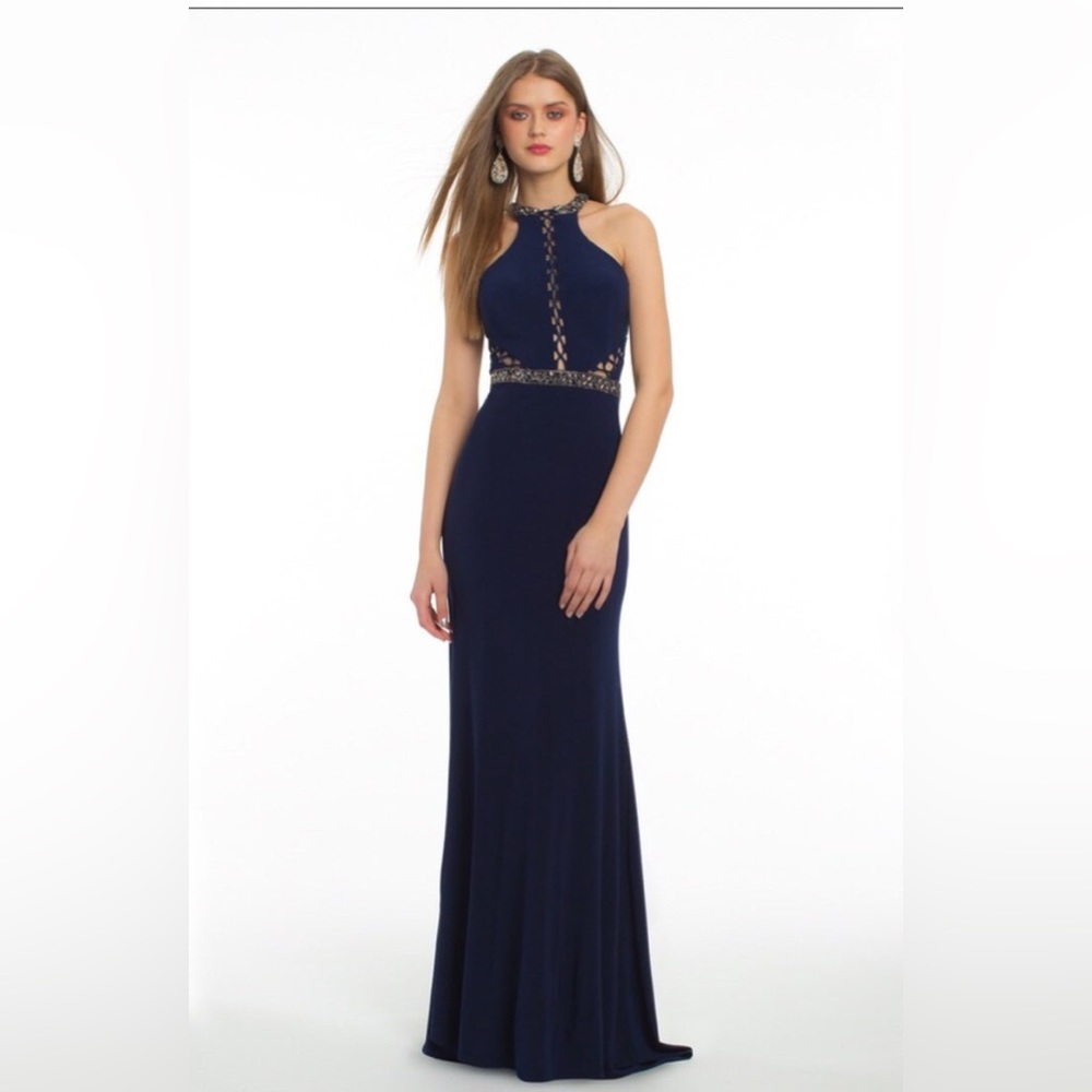 Elegant Navy Blue Prom Dress